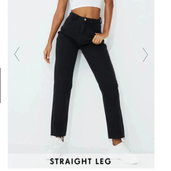 PLT Straight Leg High Waist Jeans Washed Black 6 - Picture 3 of 10